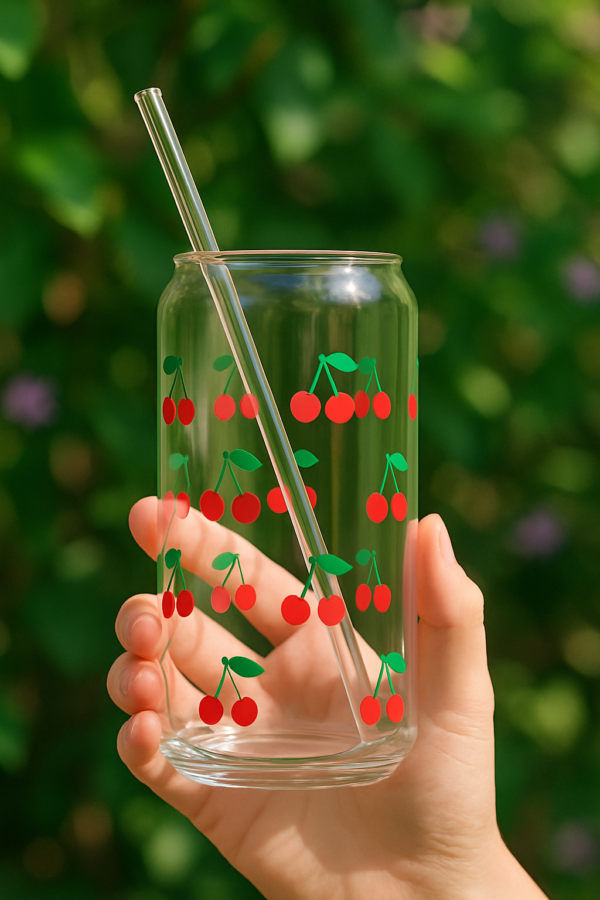 Cherry Bloom Glass Tumbler - Image 4