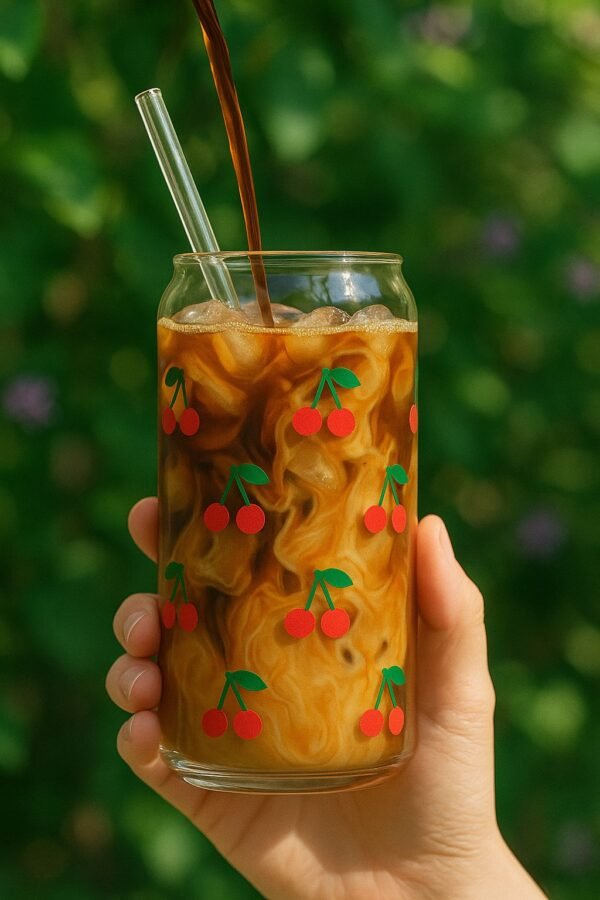 Cherry Bloom Glass Tumbler - Image 3